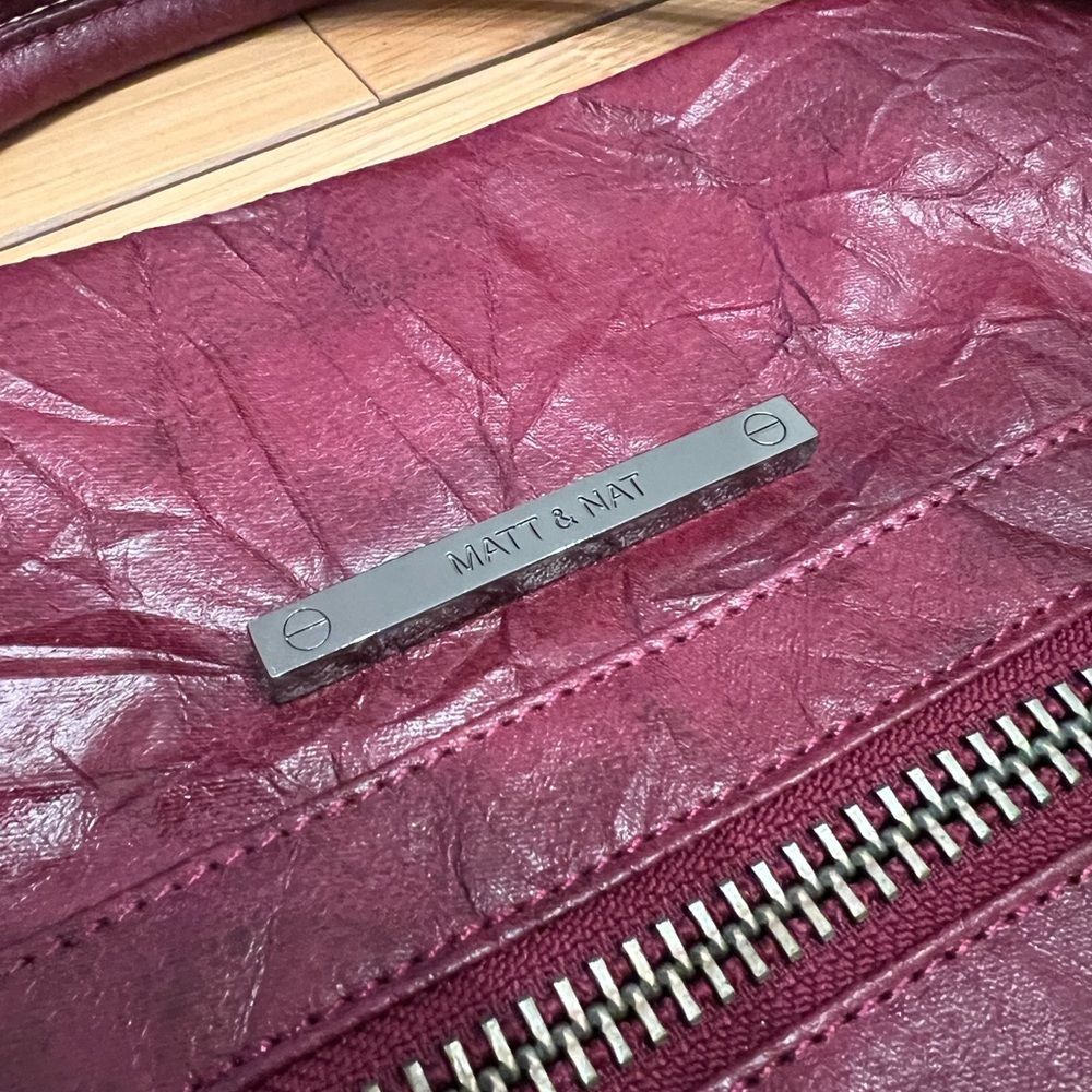 Matt & Nat Deep Red Vegan Leather Bag - Picture 3 of 7